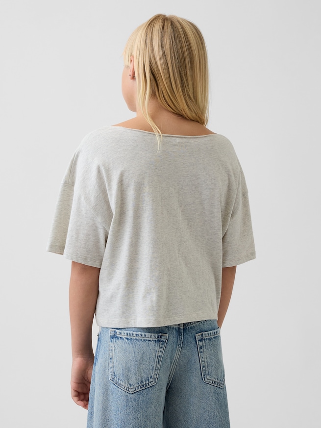 オーバーサイズ ワイドネック Tシャツ (キッズ)-2