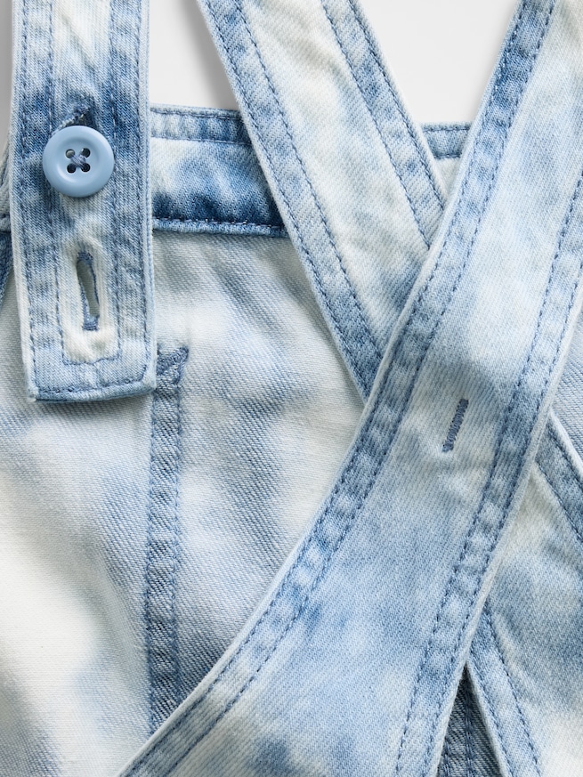 タイダイ柄 デニム リラックスフィット ショートオール (キッズ)-3