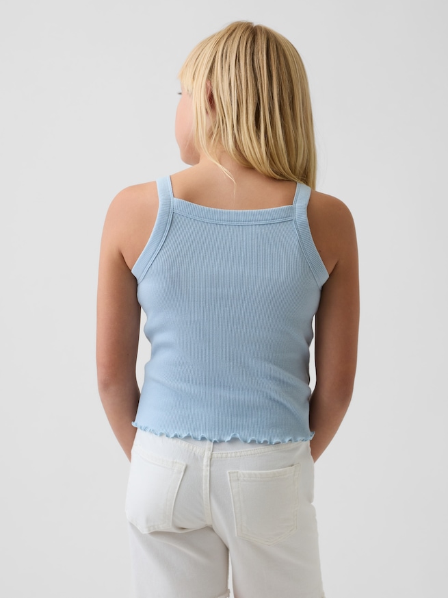 リブ スクエアネック タンクトップ (キッズ)-2