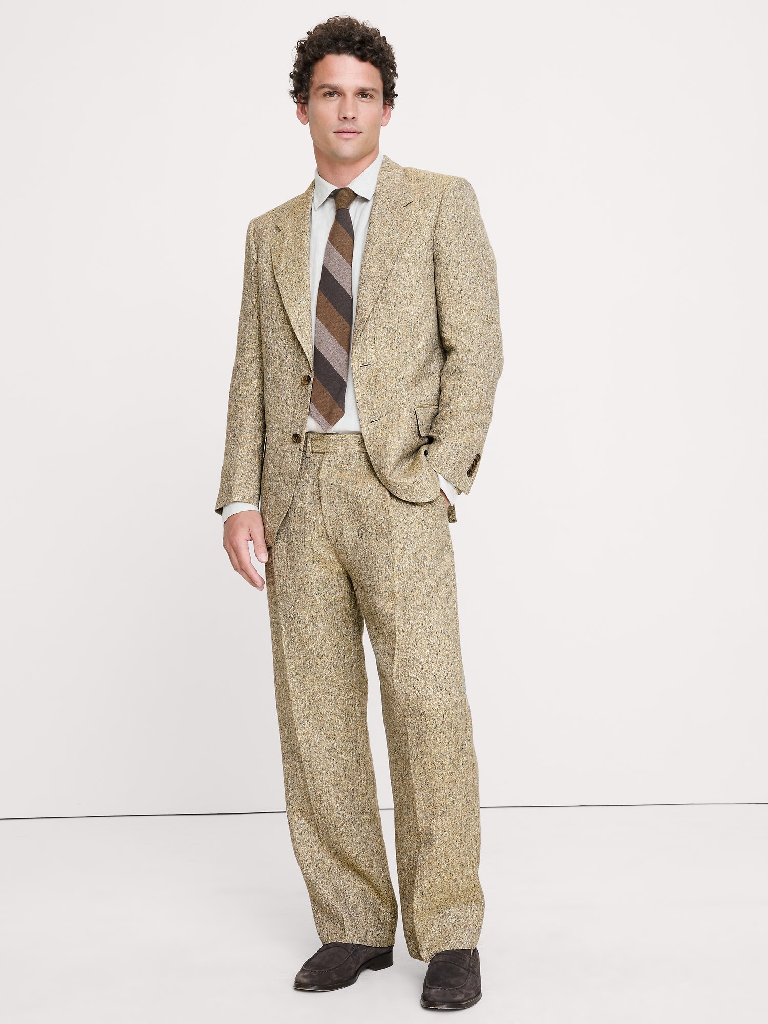 Relaxed Italian Linen Suit Jacket