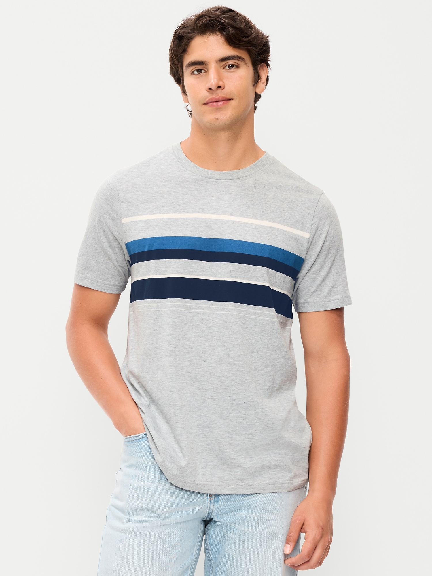T-SHIRT RAS DU COU À RAYURES