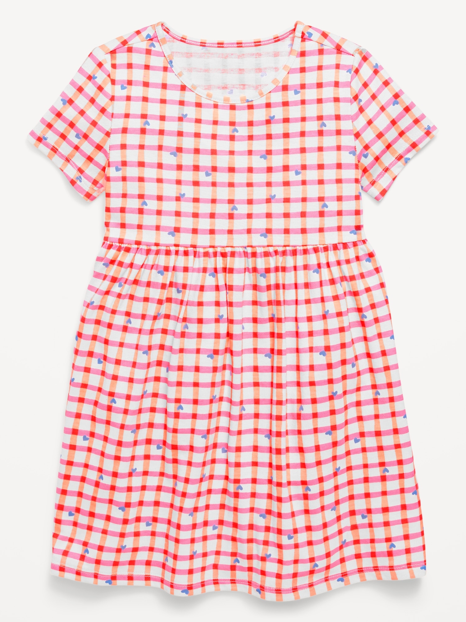 ROBE À MANCHES COURTES EN TRICOT DE JERSEY À MOTIF POUR TOUTE-PETITE