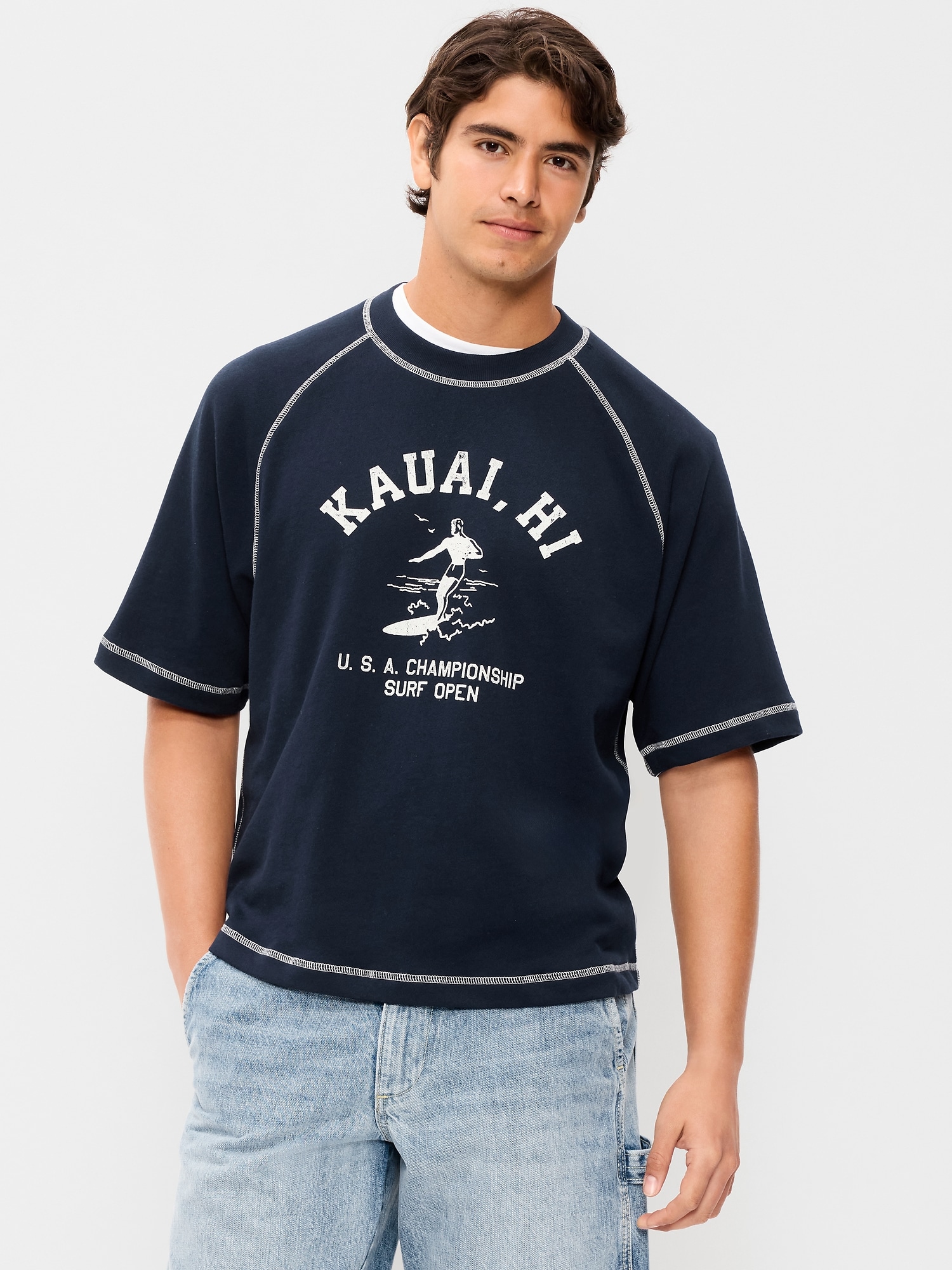 Loose Raglan Cropped Sweatshirt