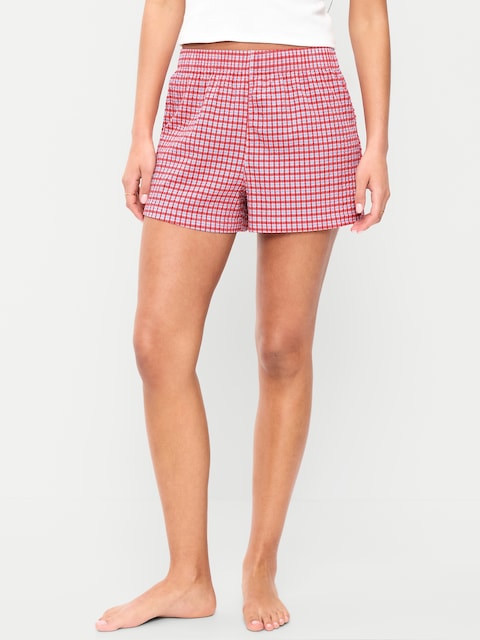 Seersucker Boxer Pajama Shorts