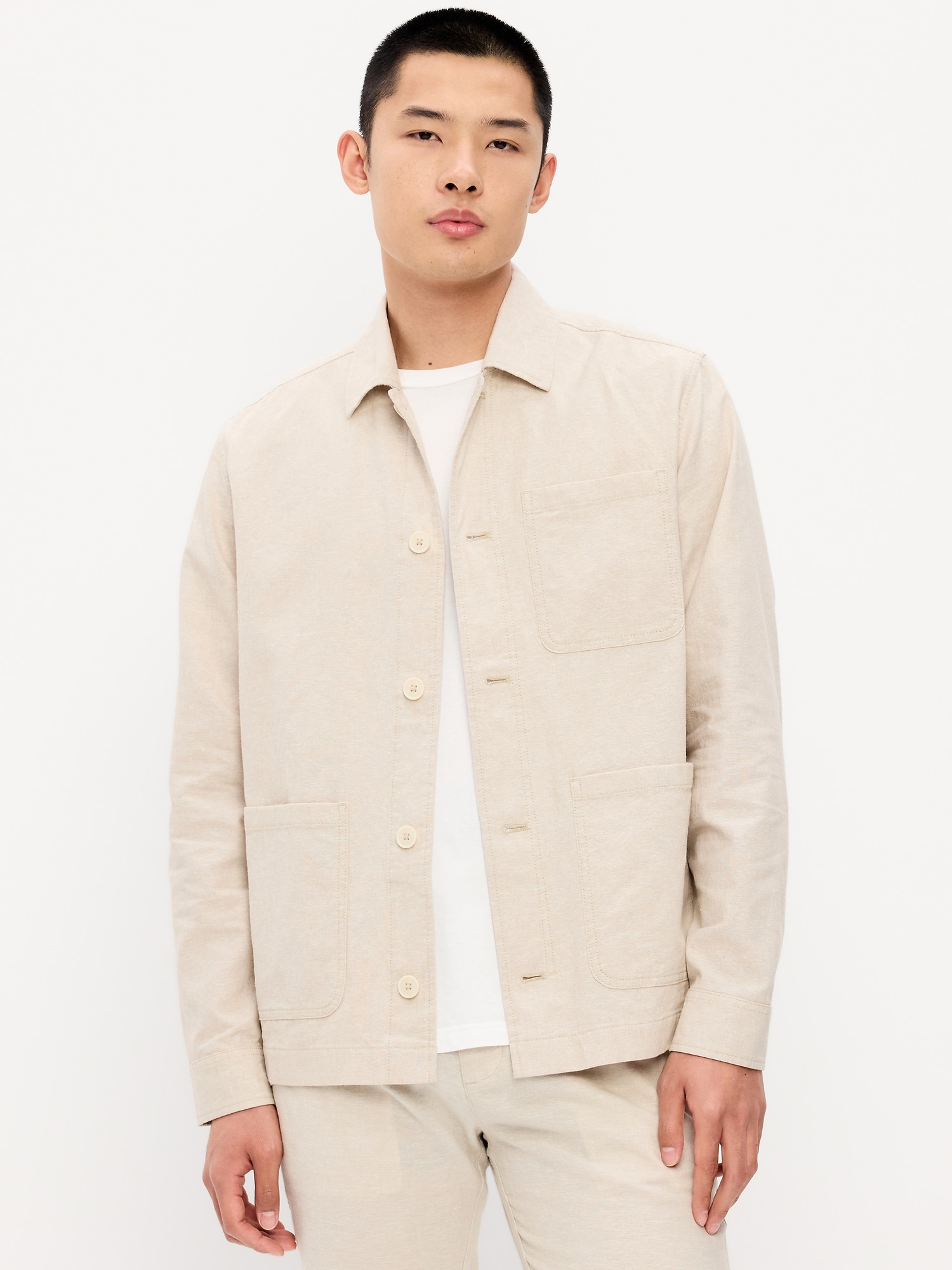 VESTE DE TRAVAIL EN MÉLANGE DE LIN