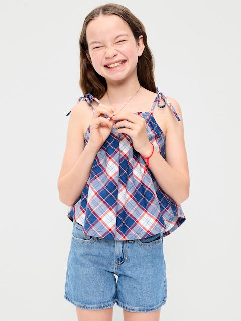 HAUT À CARREAUX SANS MANCHES NOUÉ AUX ÉPAULES POUR FILLE