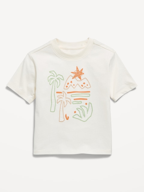T-SHIRT SURDIMENSIONNÉ À MANCHES COURTES ET À IMPRIMÉ POUR TOUT-PETIT