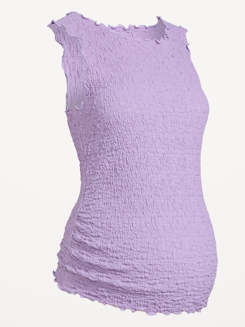 Maternity Texured High-Neck Tank Top