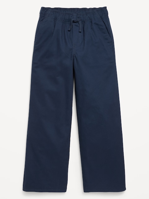 PANTALON D'UNIFORME SCOLAIRE COUPE GÉNÉREUSE JAMBE LARGE À TAILLE EXTENSIBLE POUR FILLE