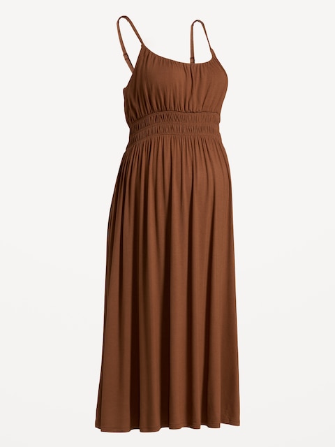 ROBE À SMOCKS AJUSTÉE ET ÉVASÉE DE MATERNITÉ