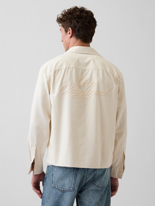 リラックス ストレートヘム キャンバス ユーティリティシャツ