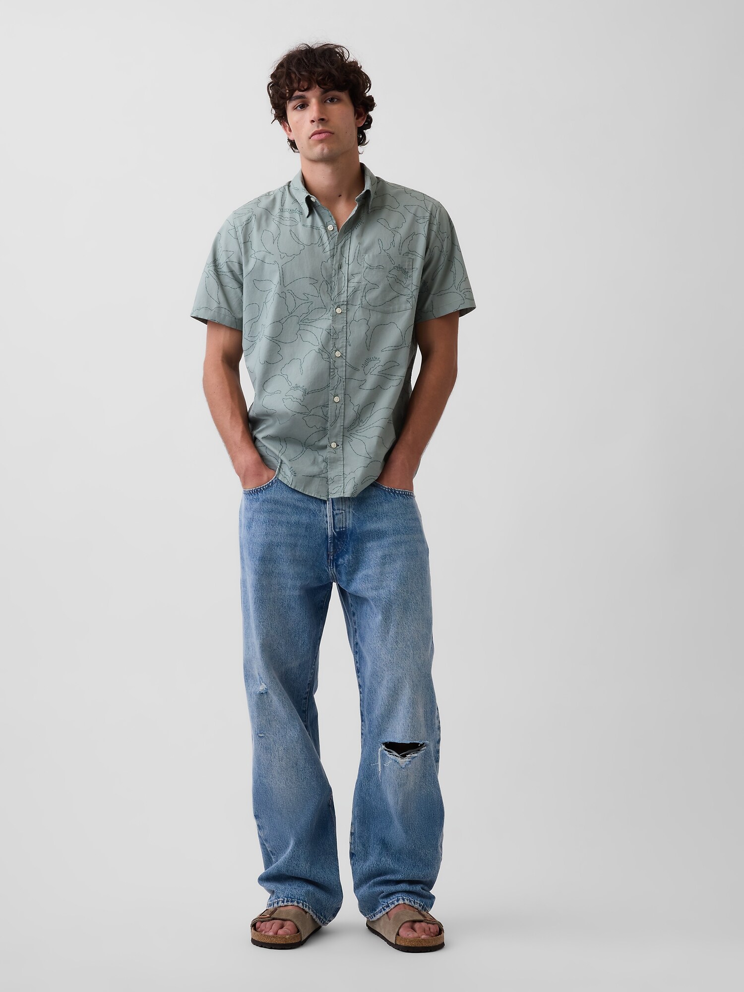 スタンダードフィット ストレッチ ポプリンシャツ-1