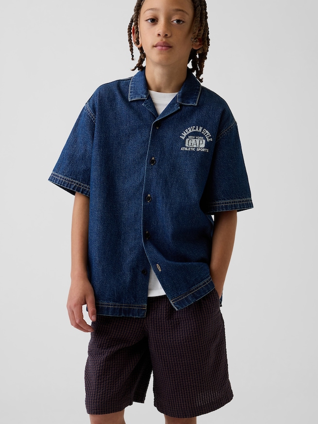 リラックスフィット イージーウエスト バミューダ ショートパンツ (キッズ)-4