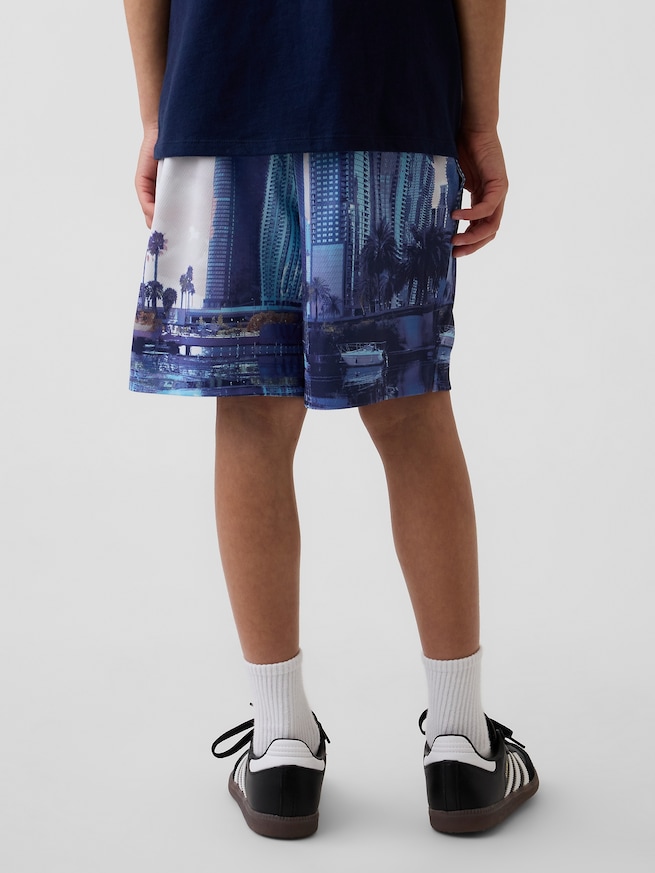 GapFit 6インチ リサイクル メッシュ イージーショートパンツ (キッズ)-3