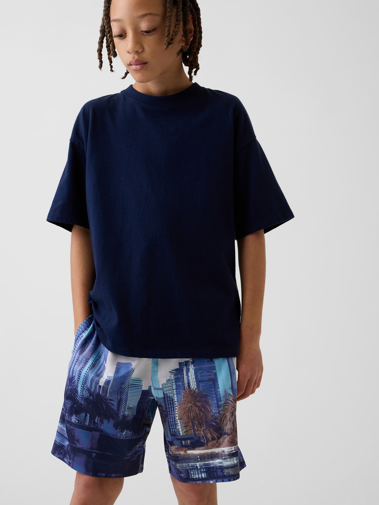 GapFit 6インチ リサイクル メッシュ イージーショートパンツ (キッズ)-4