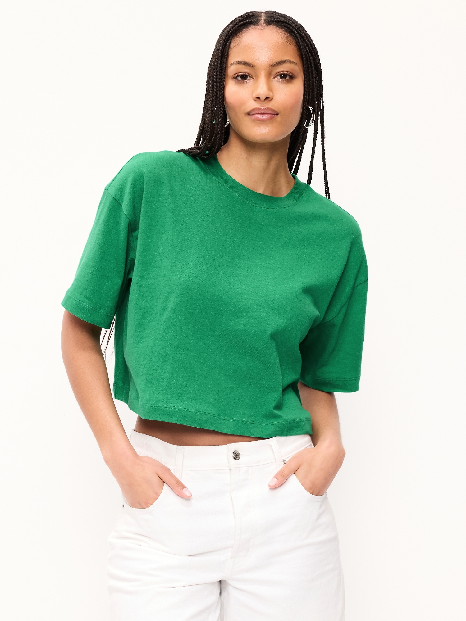 Women's Oversized Crop Tops | Old Navy