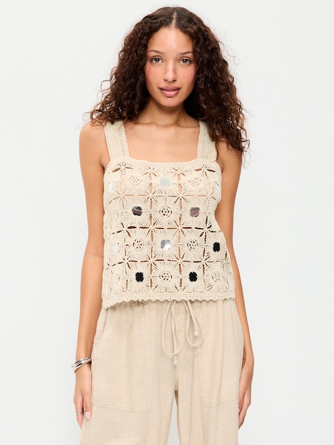 Relaxed Embellished Tank Top