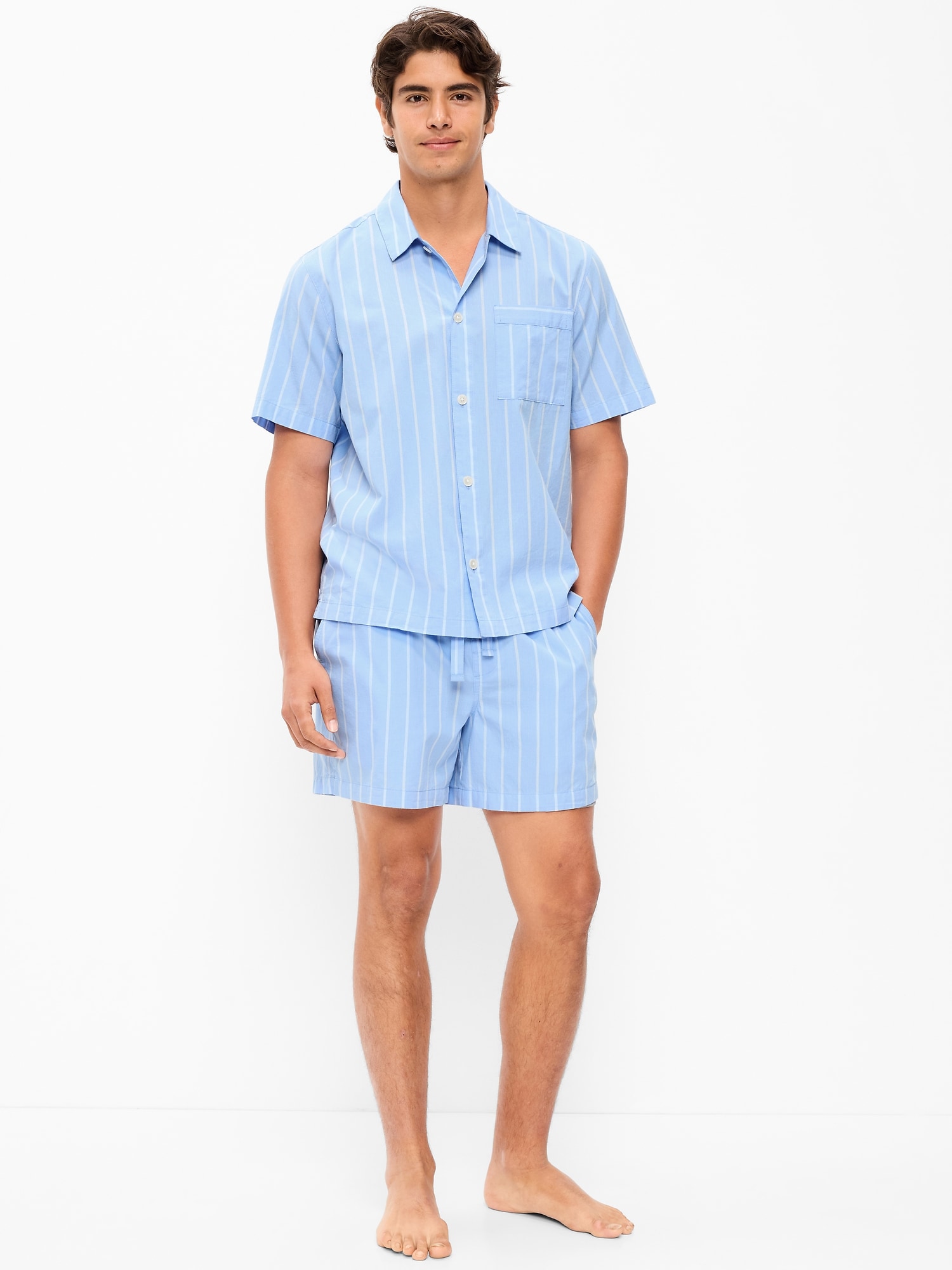 Poplin Pajama Shorts Set