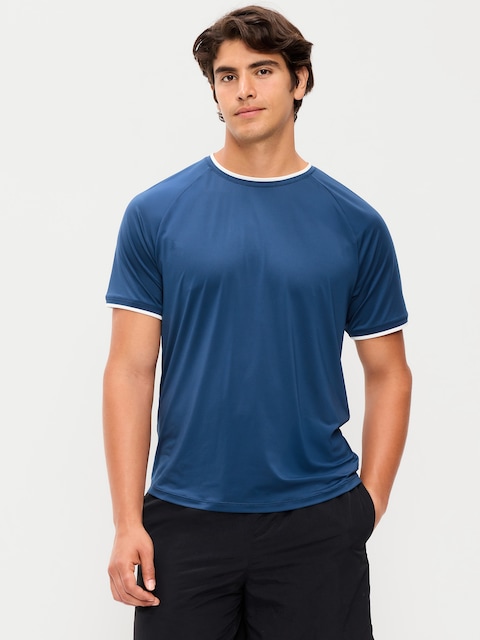 T-SHIRT TECH MODERNE À BORDS CONTRASTANTS