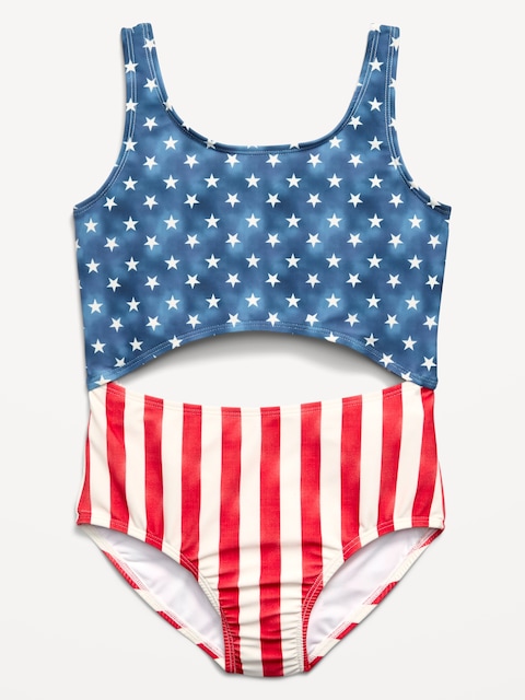 Cutout One-Piece Swimsuit for Girls