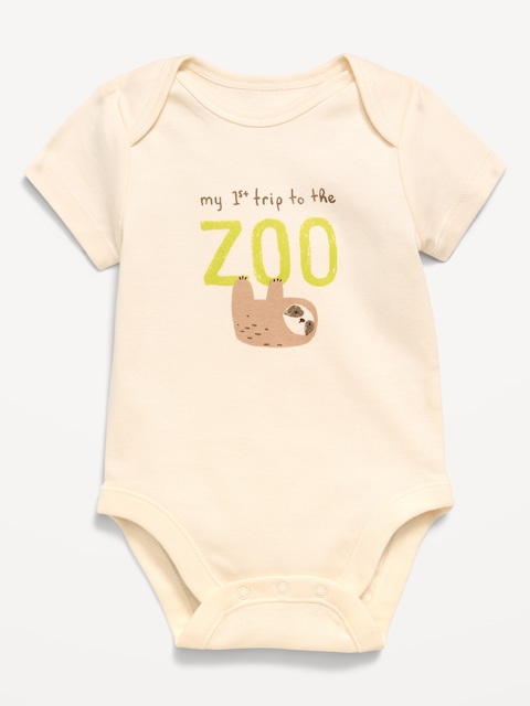 Unisex Short-Sleeve Graphic Bodysuit for Baby