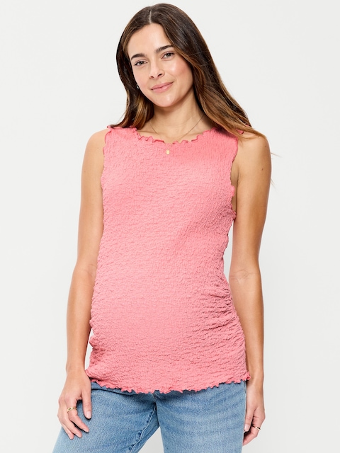 Maternity Texured High-Neck Tank Top