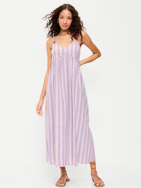 Sleeveless Beaded Boho Maxi Dress