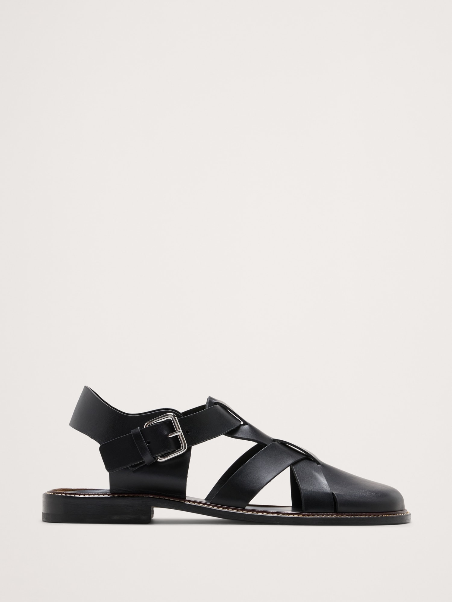 Leather Closed-Toe Fisherman Sandal