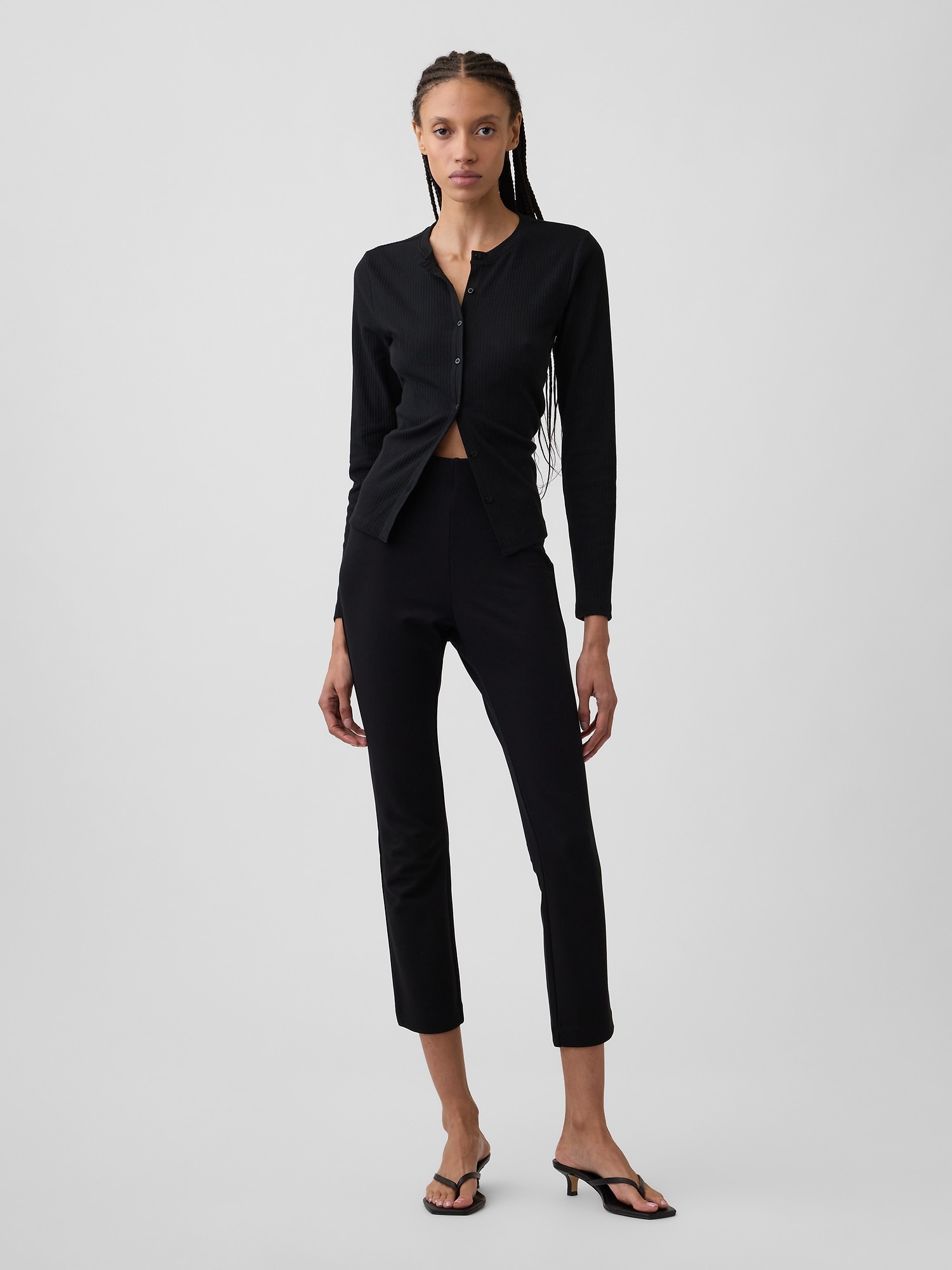 High Rise Ponte Capris