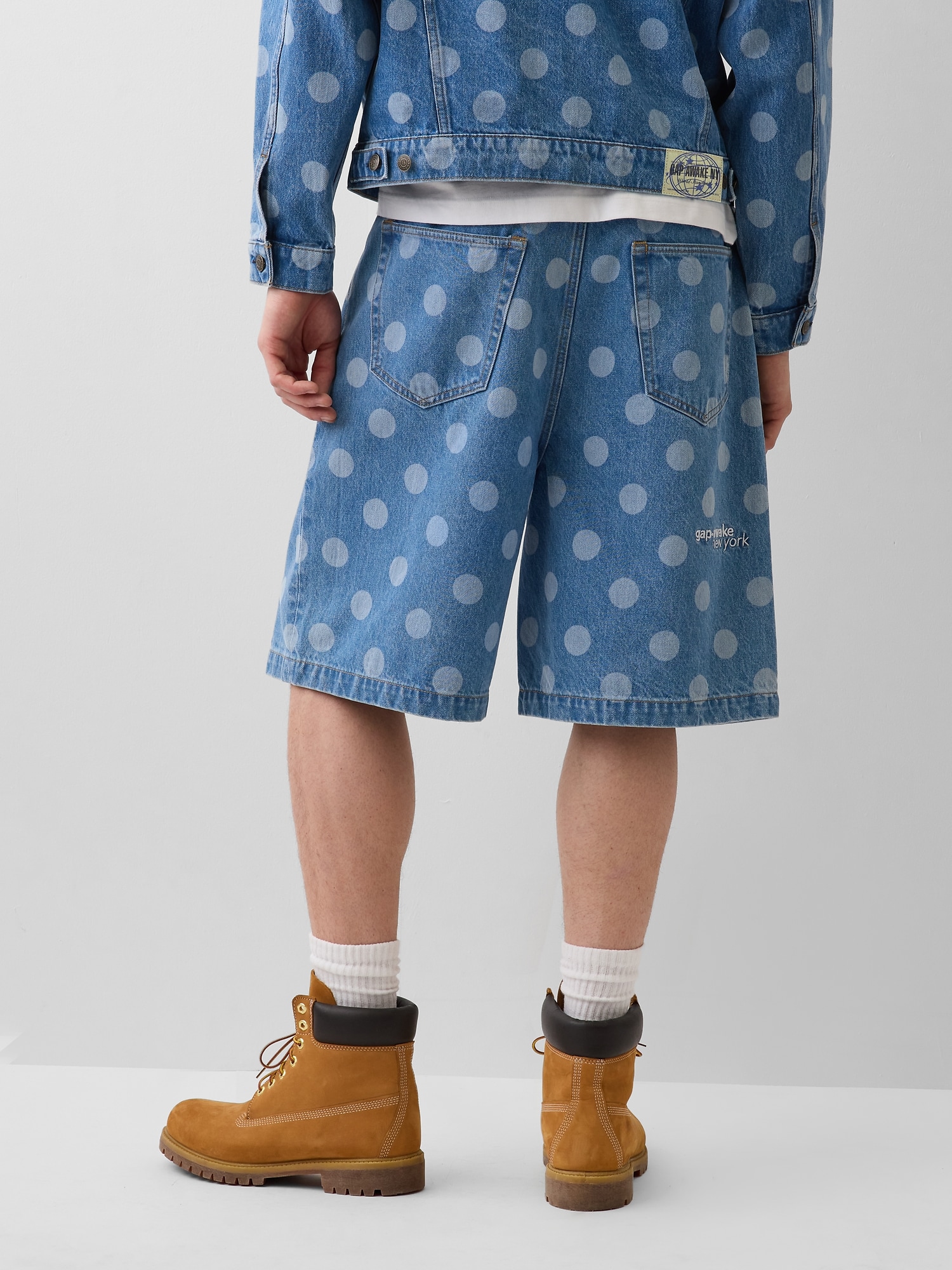 Gap Awake NY '90s ルーズフィット 水玉 デニムショートパンツ Gap × Awake NY '90s ルーズフィット 水玉 デニムショートパンツ