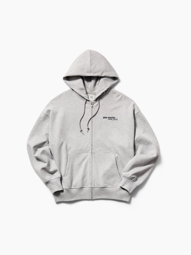 Gap × Awake NY ヘビーウェイト オーバーサイズ ロゴ ジップアップパーカー