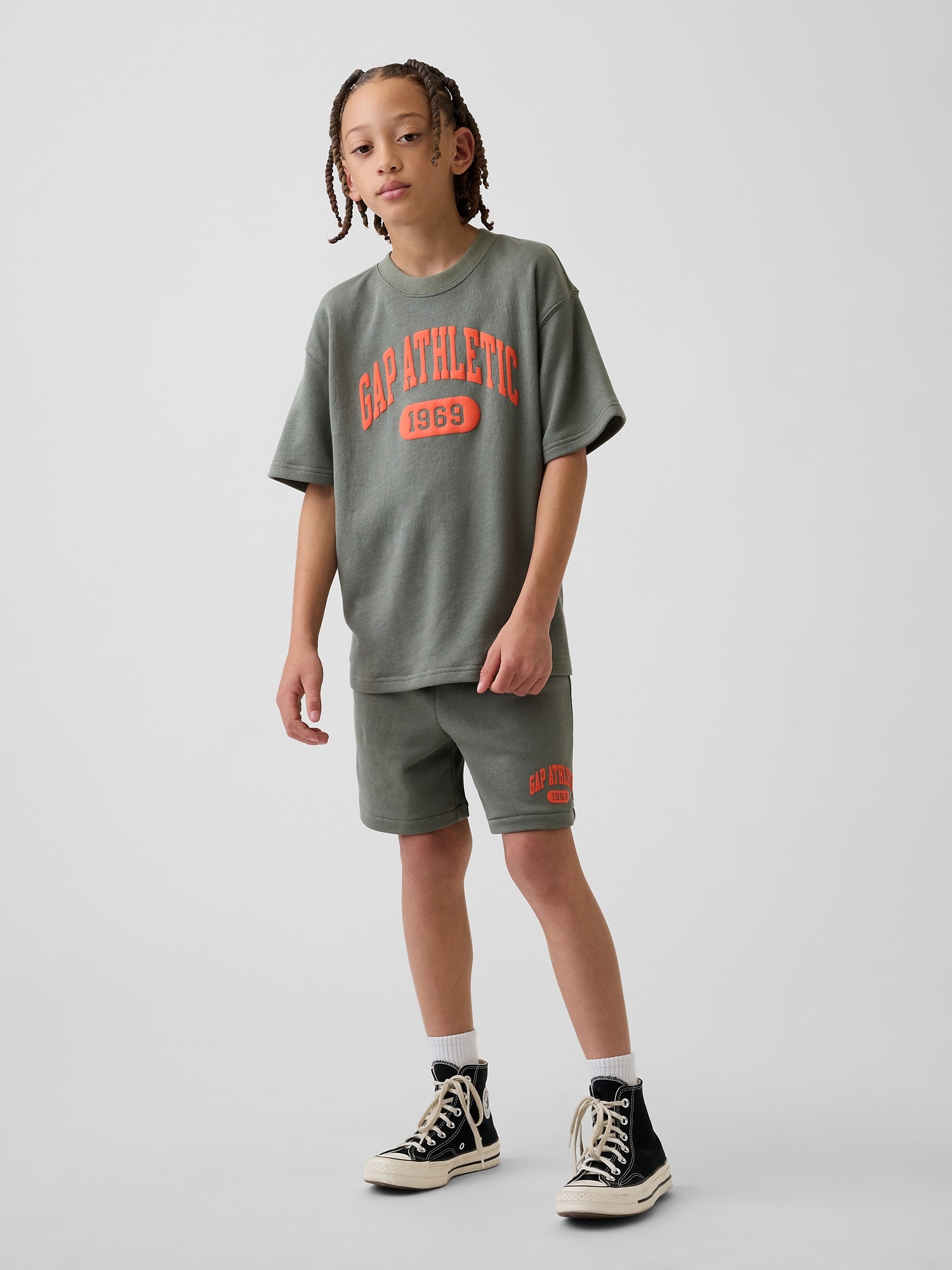 リラックスフィット プルオン フレンチテリー ショートパンツ (キッズ)-0