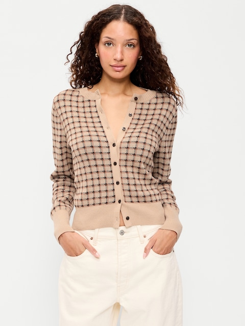 SoSoft Cotton Crew-Neck Cardigan Sweater