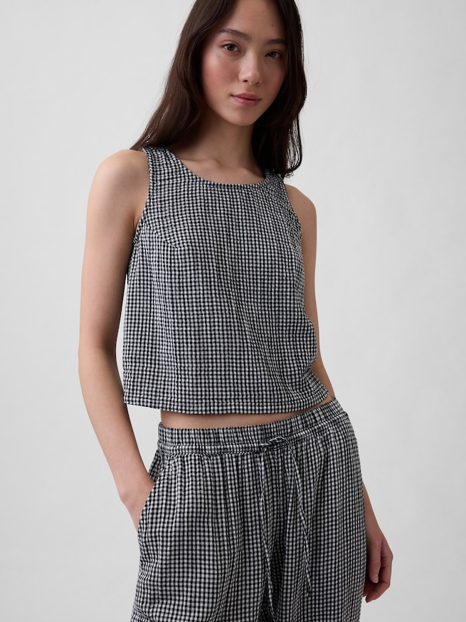 コットンガーゼ バレルジョガーパンツ-4