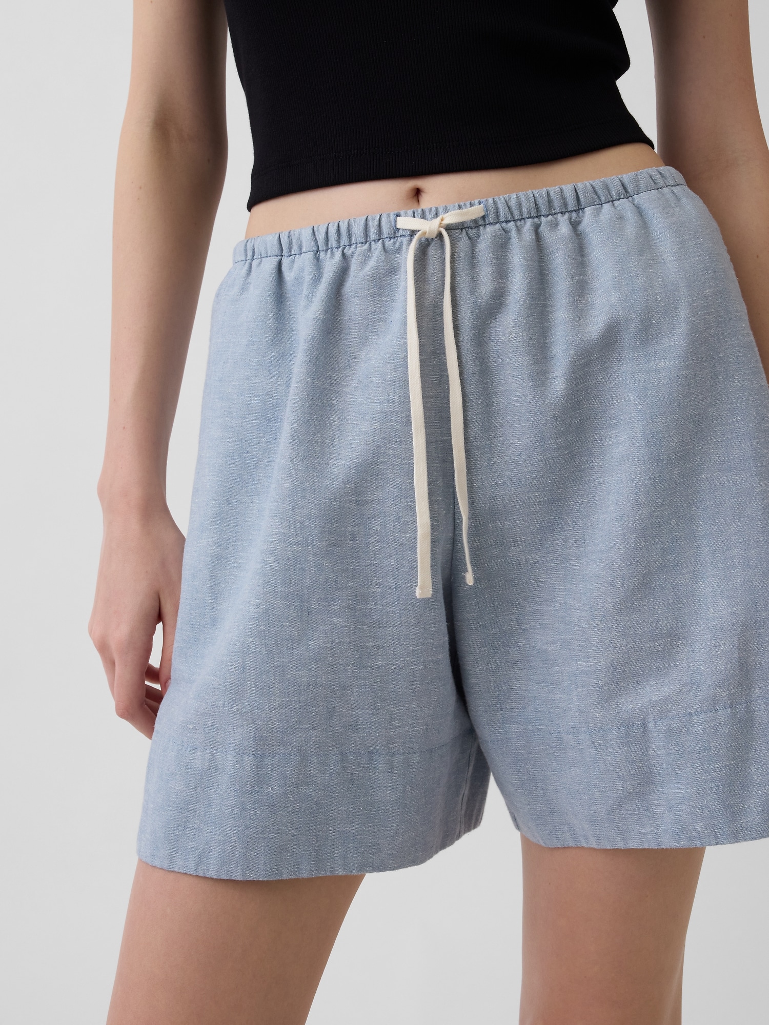 6" Linen-Blend Easy Shorts