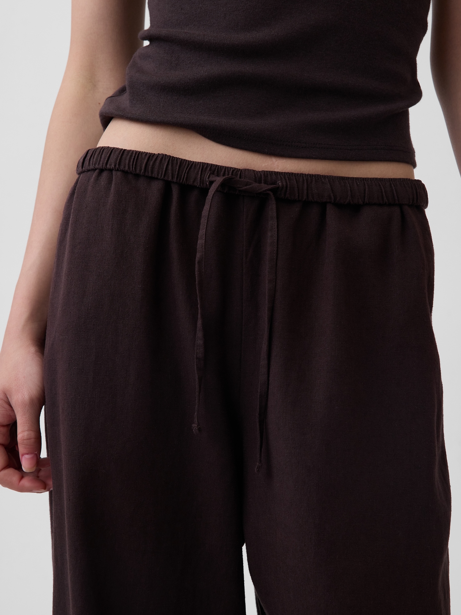 Linen-Blend Easy Wide-Leg Pants