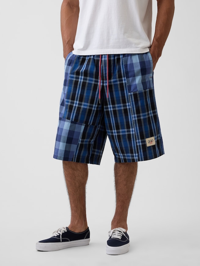 Gap &times; Sean Wotherspoon バギー パッチワーク プレイドショートパンツ-1