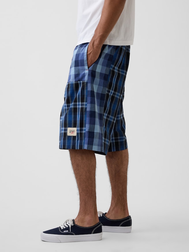 Gap &times; Sean Wotherspoon バギー パッチワーク プレイドショートパンツ-2