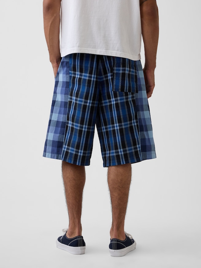 Gap &times; Sean Wotherspoon バギー パッチワーク プレイドショートパンツ-3