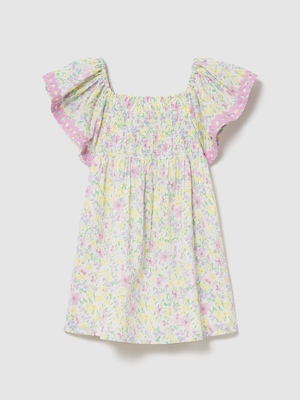 スモッキングギャザー フラッターフリルスリーブ ワンピース (幼児・ベビー)
