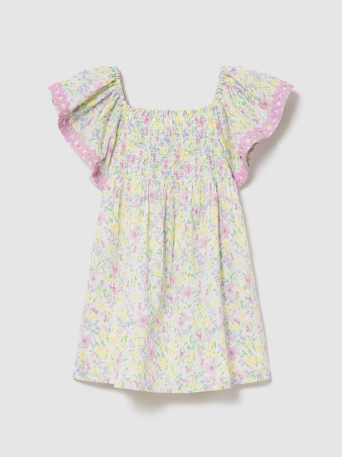 スモッキングギャザー フラッターフリルスリーブ ワンピース (幼児・ベビー)