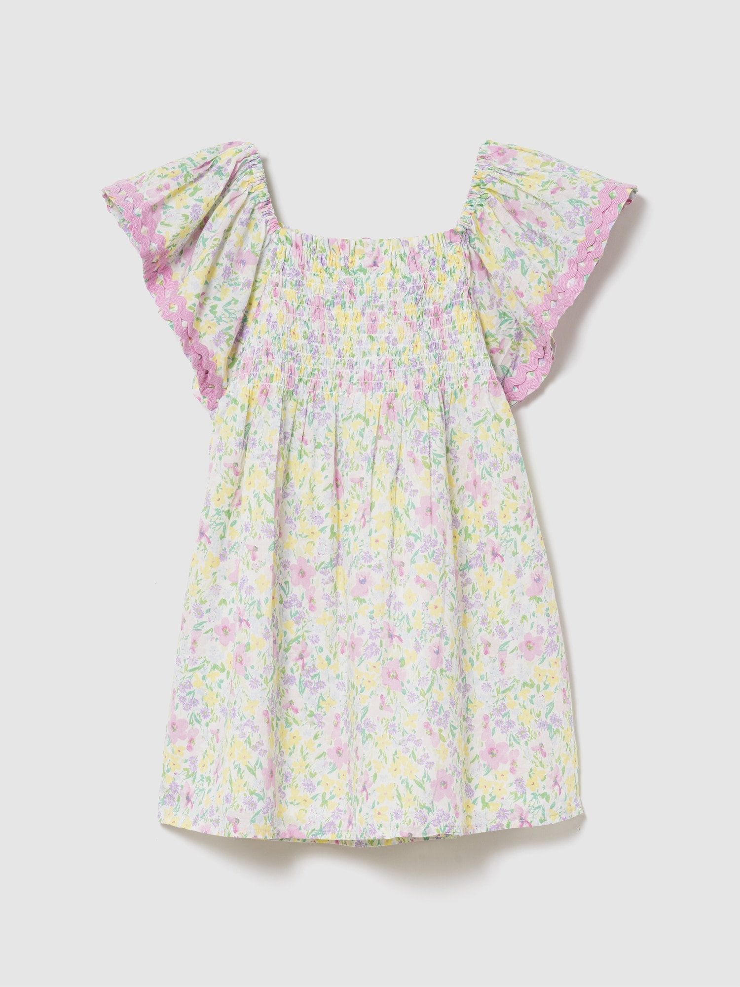 スモッキングギャザー フラッターフリルスリーブ ワンピース (幼児・ベビー)-1