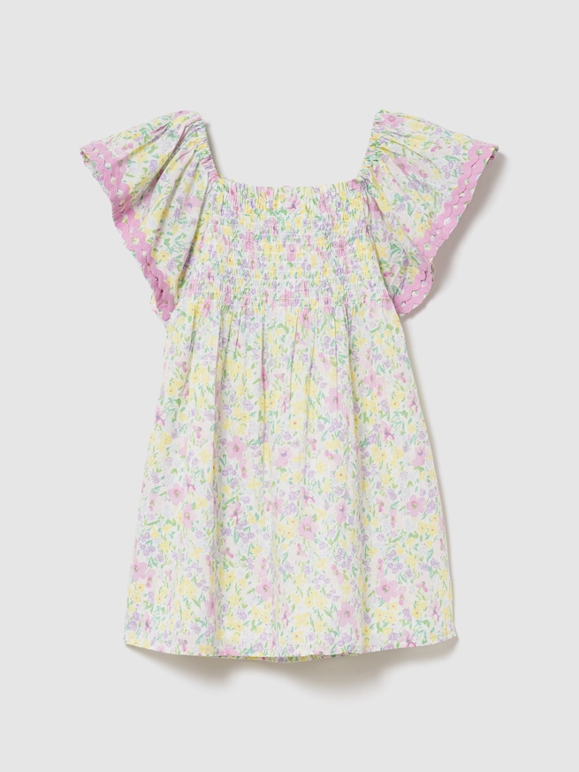 スモッキングギャザー フラッターフリルスリーブ ワンピース (幼児・ベビー)-3