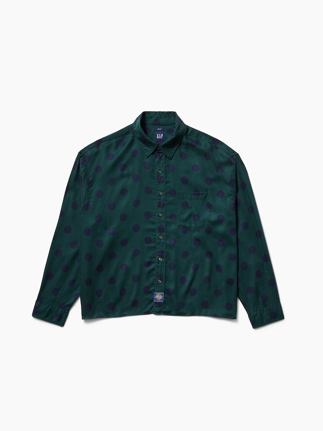 Gap &times; Awake NY ツイル ドット ビッグシャツ-6