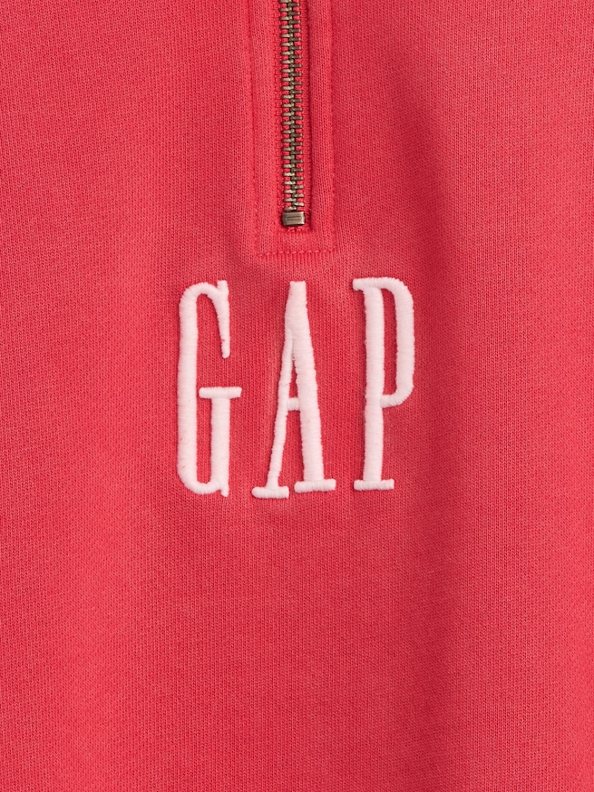 ヘビーウェイト オーバーサイズ GAPロゴ 1/4ジップアップ プルオーバー-3