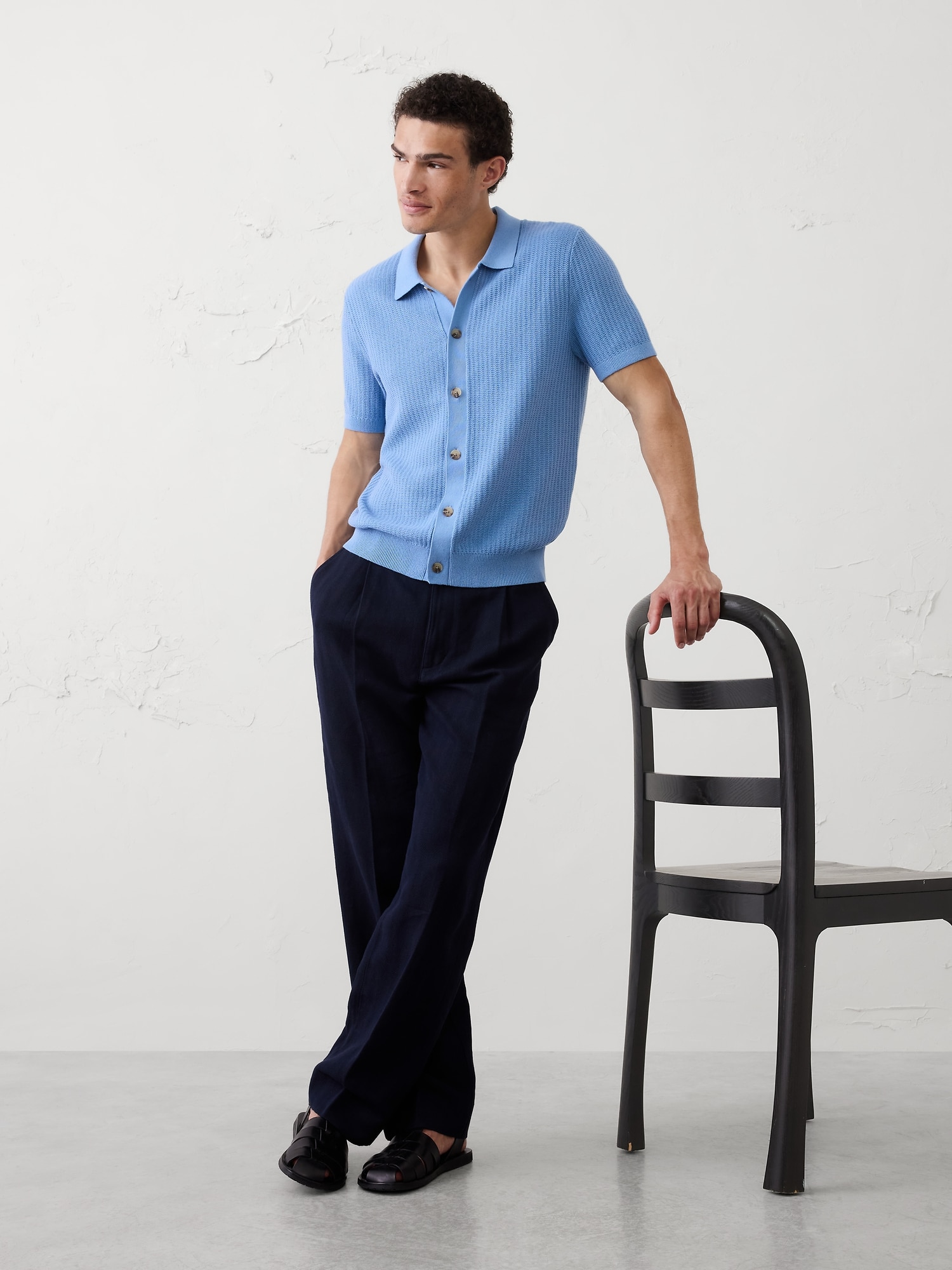 Textured Sweater Polo