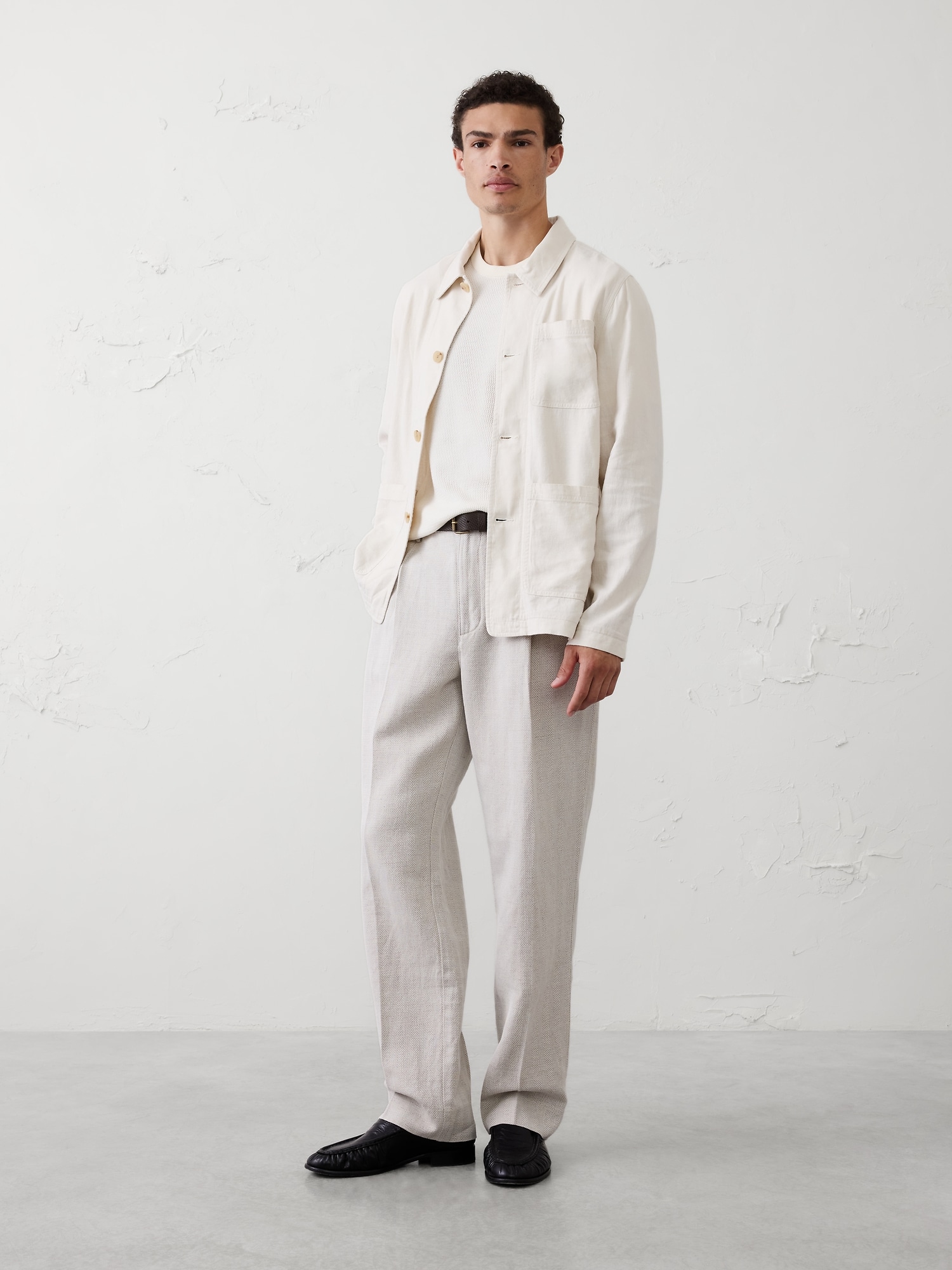 Relaxed-Fit Wide-Leg Linen-Blend Pant