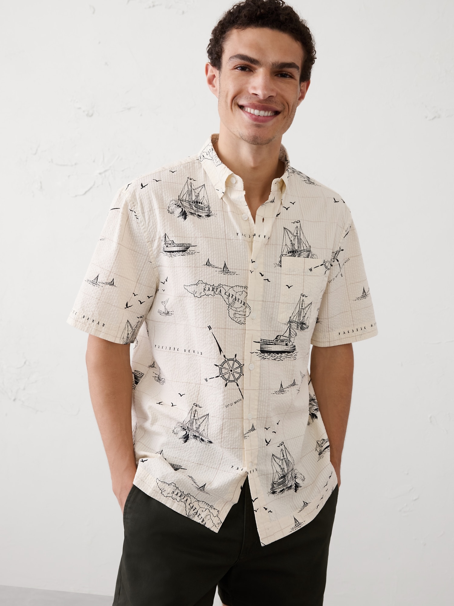 Standard-Fit Seersucker Shirt