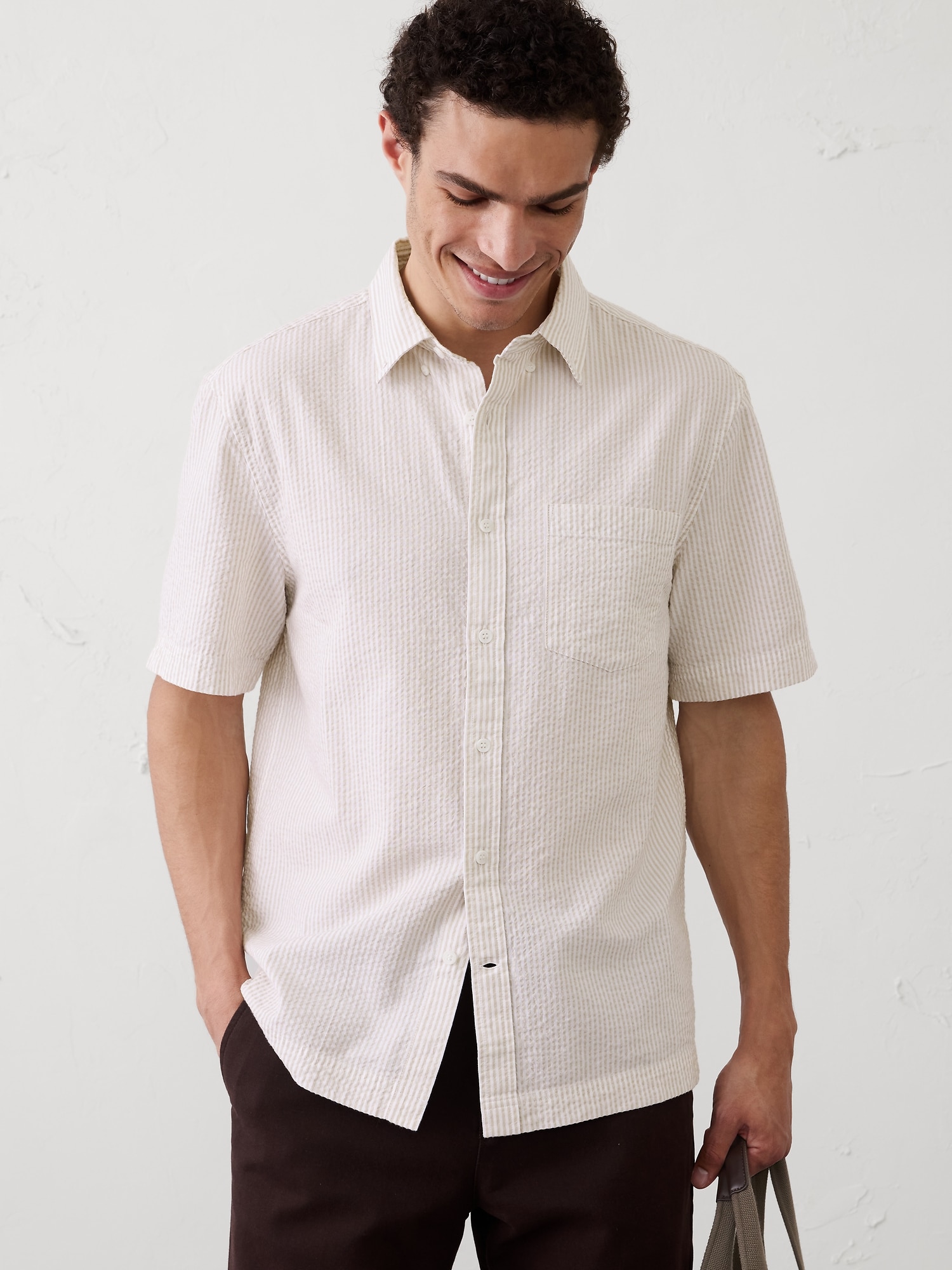 Standard-Fit Seersucker Shirt