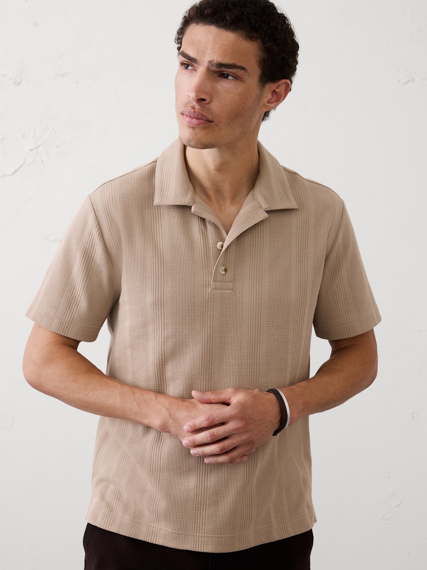 Standard-Fit Textured Polo